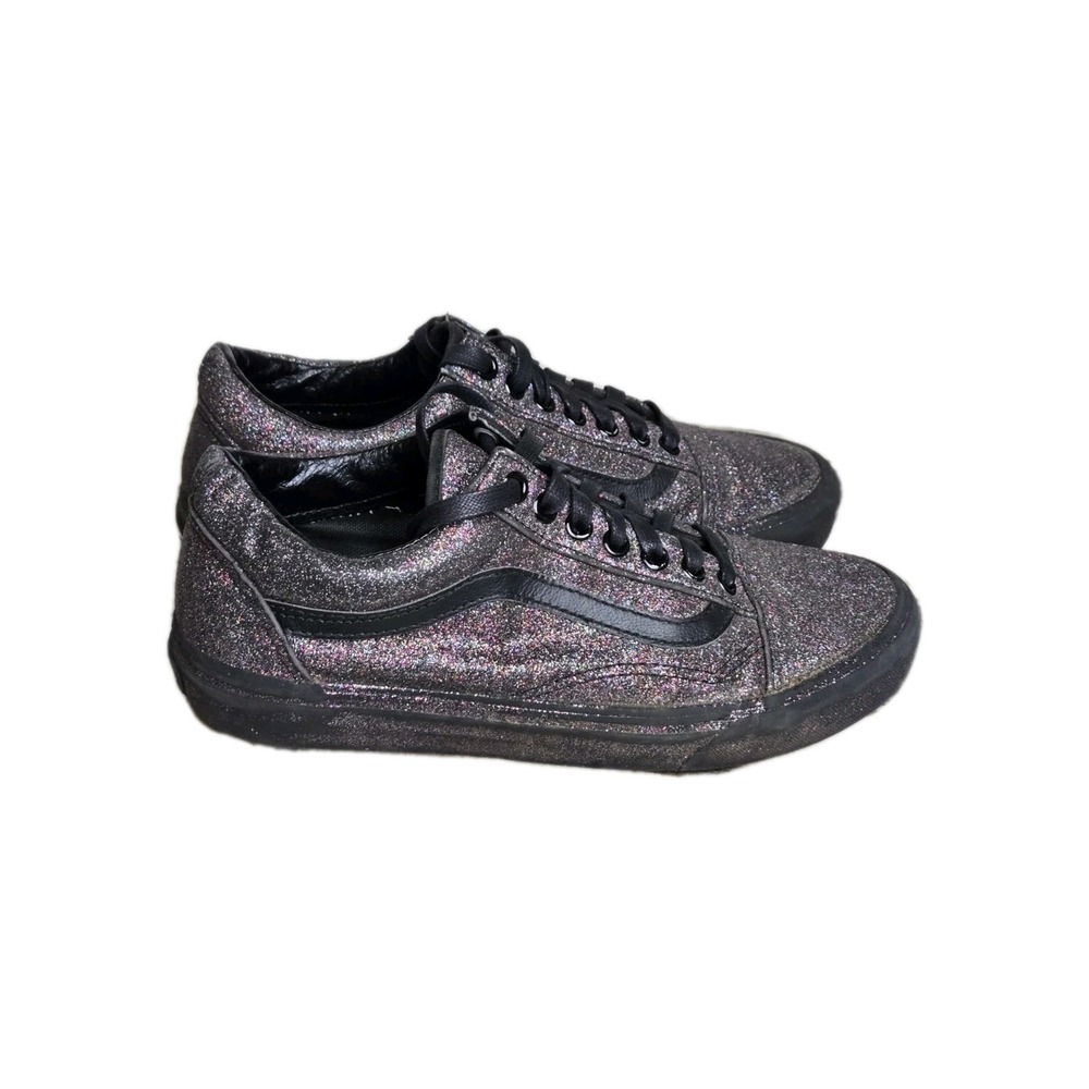 Vans Black Rainbow Glitter Men 7 Women 8.5 Skate Grunge Y2K Gorecore